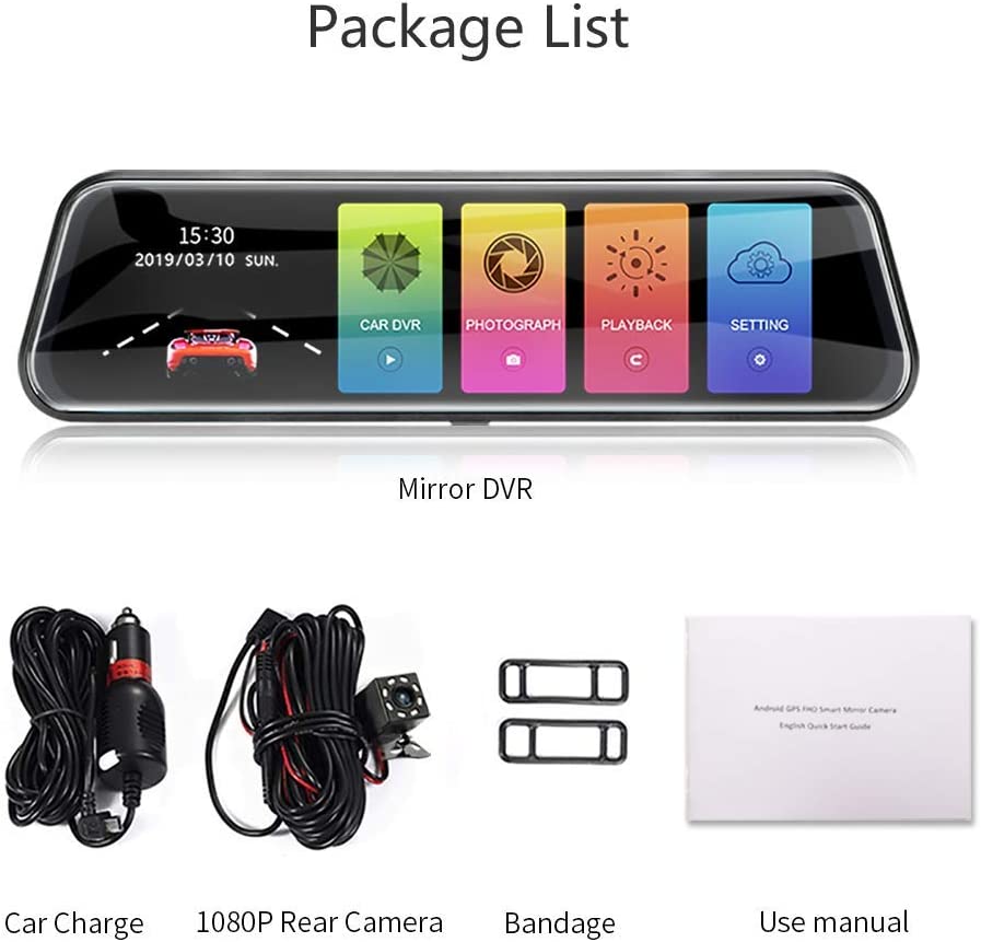 Mirror Dash Cam Full Touch Screen 9"