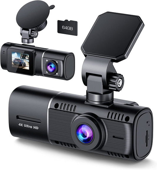 Dual Dash Cam Front and Inside Dash for Taxi/Uber 64 GB, 2 k