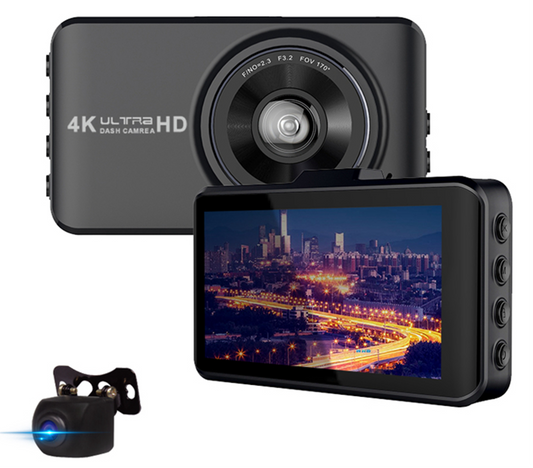 4K Dashcam with Night Vision/Wifi, 128 GB